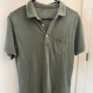 J.Crew heathered green polo, small